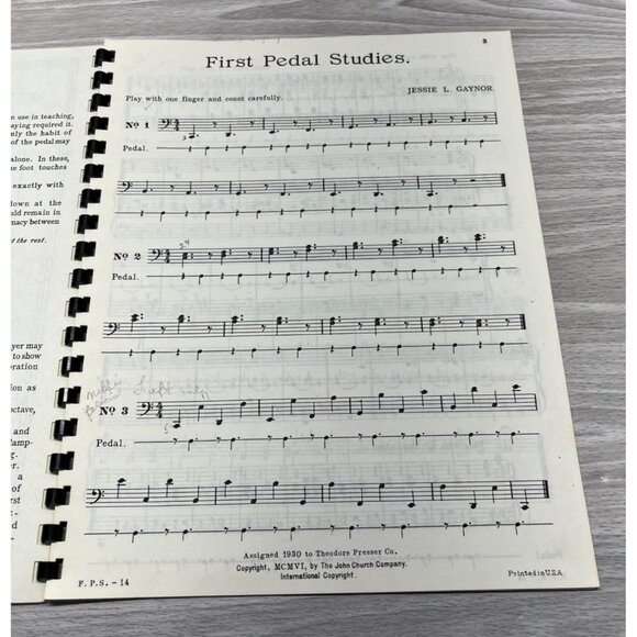 First Pedal Studies For The Piano By Jessie L Gaynor Beginner Lessons - Picture 6 of 8